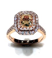 Anello Sommer Gioielli Donna Fancy Color in Oro rosa Diamante 0.82 Ct FANCY YELLOW CT 0.82 + 1.03 F/VS - FANCY YELLOW CT 0.82 + 1.03 F/VS